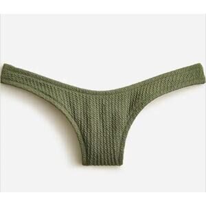 2/$15 NWT J. Crew Textured Curved-Waist Cheeky Bikini Bottom Green BC050 Size S